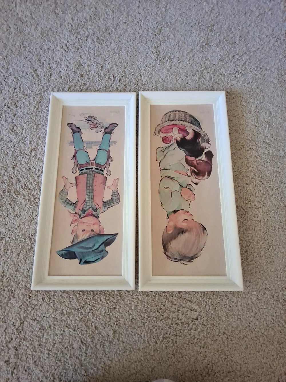1970’s Two Sedona Framed Prints: Boy Cowboy and Boy Praying w/Puppy 16.5